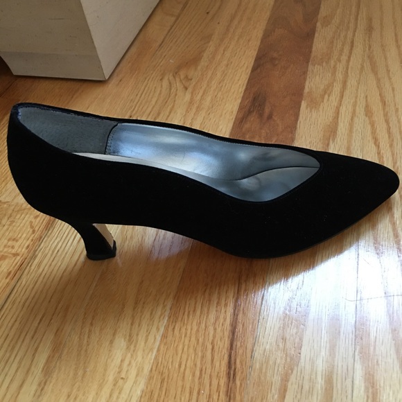 Nina Black Velvet Evening Dress Shoes - Picture 1 of 5